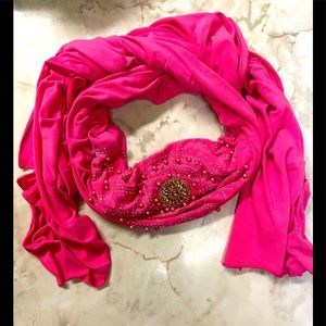 Pink Scarf with blings